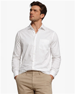 001 - Camisa Blanca Lisa Manga Larga